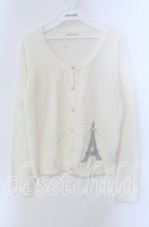 画像: axes femme / エッフェル塔レースカーディガン  アイボリー O-25-09-23-011-AX-TO-IG-OS