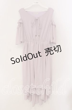 画像: axes femme / 肩あきデザイン楊柳ワンピース M ラベンダー O-25-09-23-112-AX-OP-OW-OS