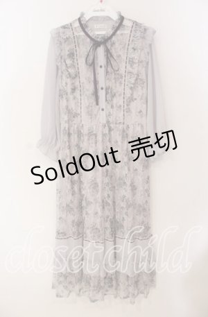 画像: axes femme / フラワープリントレースワンピース M ラベンダー O-25-09-23-114-AX-OP-OW-OS