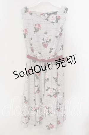 画像: 【SALE】an another angelus / ローズ総柄ジャンパースカート F グレー O-25-09-23-116-CA-OP-OW-ZT362