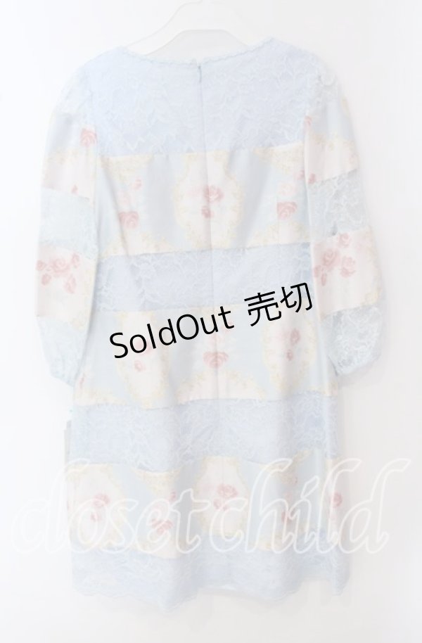 画像3: JESUS DIAMANTE / バロックガールワンピース M 新オーナメント柄サックス O-25-09-23-117-JE-OP-OW-OS (3)