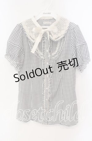 画像: axes femme / ギンガムチェック半袖ブラウス L クロ O-25-09-23-120-AX-BL-OW-OS