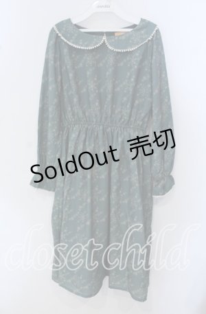 画像: Fi.n.t / スノー千鳥柄ワンピース  グリーン O-25-09-23-012-CA-OP-IG-OS