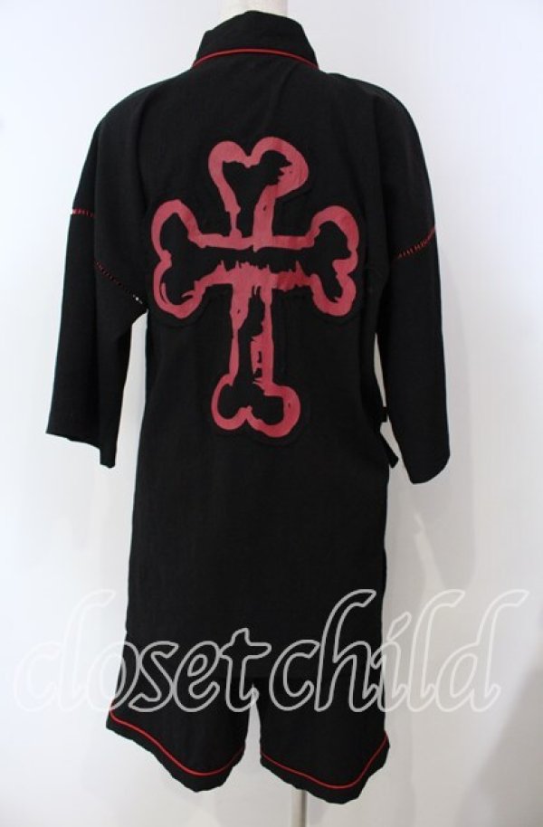 画像4: Grrr the Lipper / ≪赫夏≫甚平 F ブラック×レッド O-25-09-23-001-PU-TO-OW-ZT063 (4)