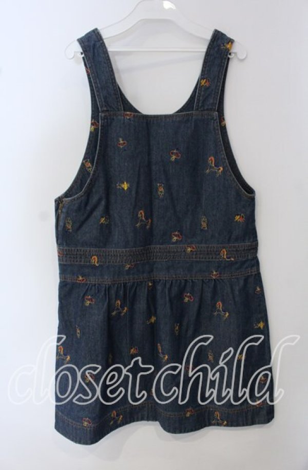 画像3: Franche Lippee / 刺繍デニムサロペット  インディゴ O-25-09-23-017-LO-OP-OW-ZT361 (3)