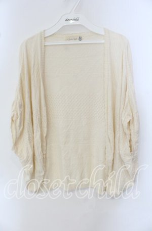画像: Franche Lippee / ねこシルエット透かし編みカーディガン  アイボリー O-25-09-23-019-LO-TO-OW-OS