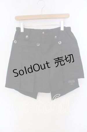 画像: ALGONQUINS / //プリーツラップショートパンツ  ブラック O-25-09-23-031-AL-PA-IG-OS