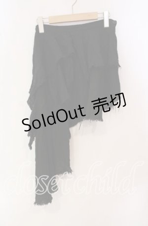 画像: STIGMATA / ガーゼアシメスカート XS ブラック O-25-09-25-003-GO-SK-IG-OS