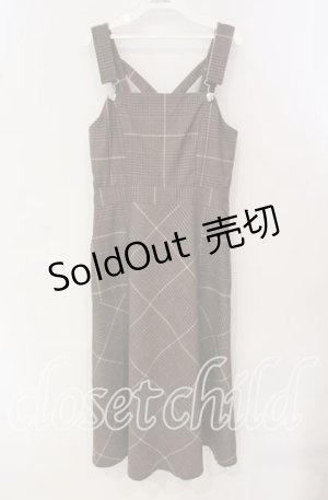 画像: An MILLE / チェックオーバーオールワンピース  ブラウン O-25-09-25-040-EL-OP-OW-OS