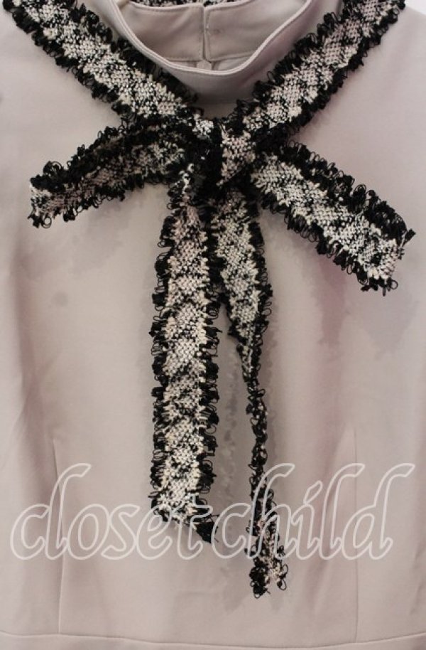 画像2: An MILLE / ツイードリボンワンピース F グレー O-25-09-25-042-EL-OP-OW-ZT523 (2)