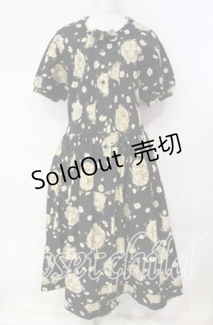 画像: PINK HOUSE / ヒナギクブーケ柄ワンピース  クロ O-25-09-25-050-LO-SK-IG-OS