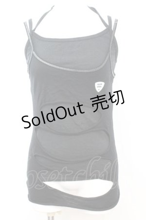 画像: ALGONQUINS / オパールダメージレイヤードキャミソール  ブラック O-25-09-25-1037-AL-TO-YM-OS
