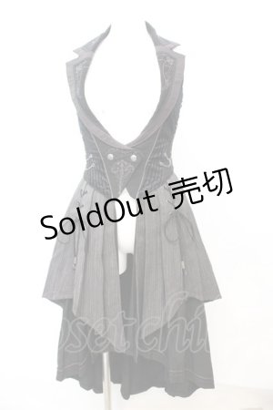 画像: Ozz oneste / Broken Dawn Rose ロングベスト  ブラック×ブラウン O-25-09-25-1038-OO-OP-IG-OS