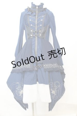 画像: OZZ ANGELO / 薔薇刺繍ナポレオンワンピース  ネイビー O-25-09-25-1039-OO-OP-IG-OS