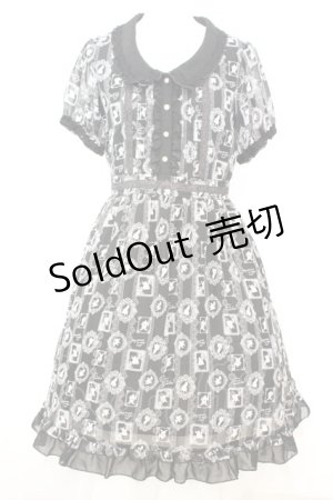 画像: axes femme / シルエット柄ワンピース  クロ O-25-09-25-1040-AX-OP-IG-OS
