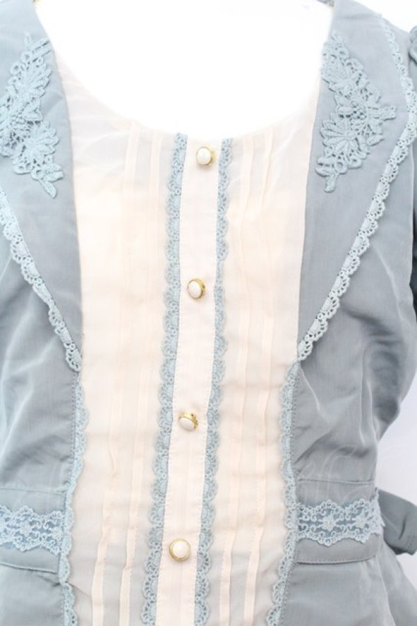 画像2: axes femme / レイヤード風フレアワンピース  グリーン系 O-25-09-25-1041-AX-OP-IG-ZT327 (2)