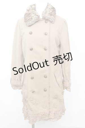 画像: axes femme / ファーカラー付きスプリングコート M ベージュ O-25-09-25-1005-AX-CO-IG-OS