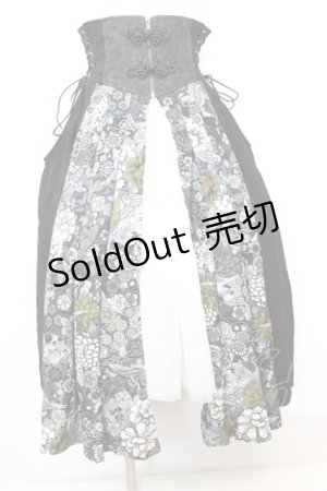 画像: Qutie Frash / 和柄プリーツコルセット  ブラック O-25-09-25-1045-QU-TO-OW-OS