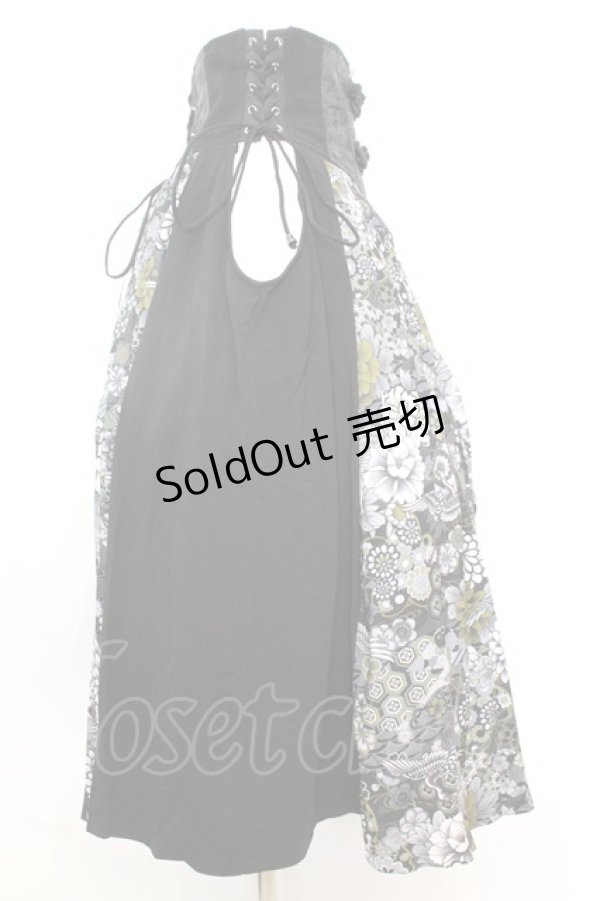 画像3: Qutie Frash / 和柄プリーツコルセット  ブラック O-25-09-25-1045-QU-TO-OW-OS (3)