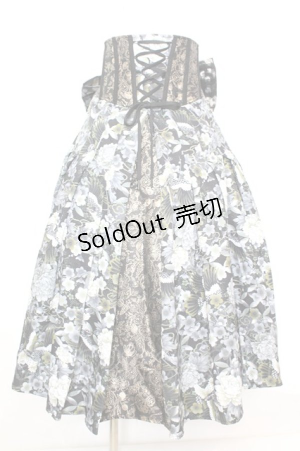 画像1: Qutie Frash / リボン袴コルセット  ブラック O-25-09-25-1046-QU-SK-OW-OS (1)