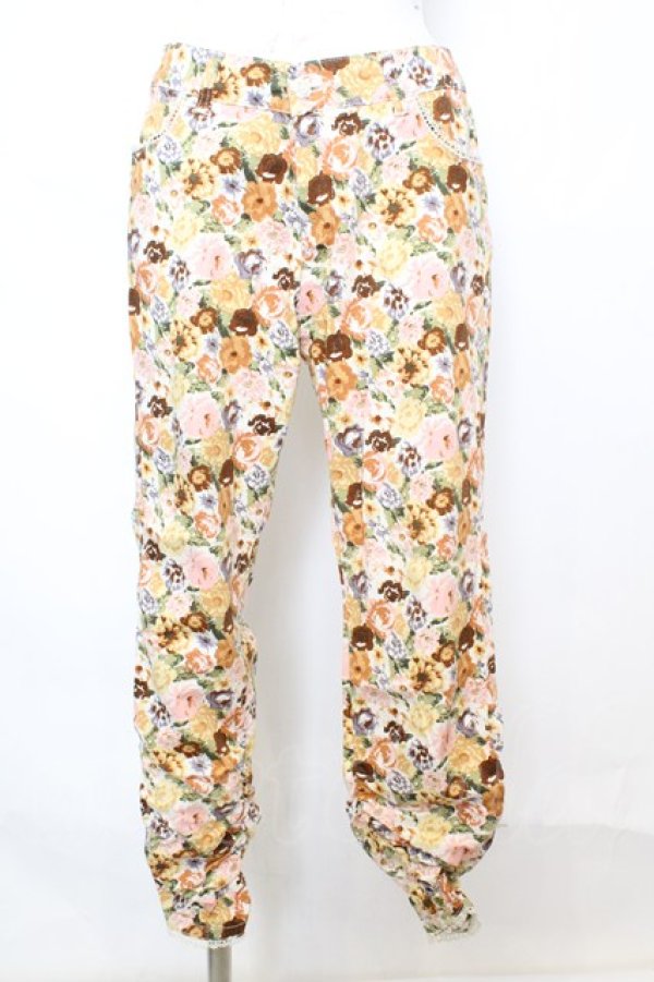 画像1: axes femme / 花柄パンツ M オレンジ系 O-25-09-25-1056-AX-PA-OW-ZT257 (1)