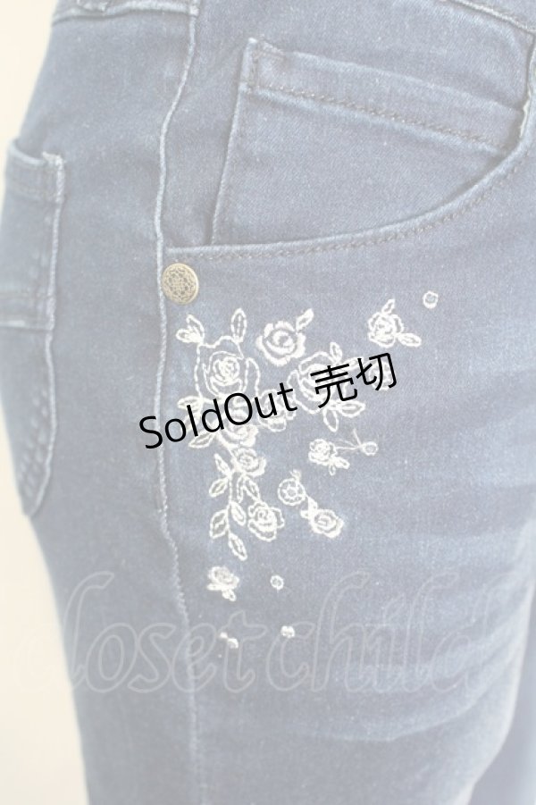 画像3: axes femme / 薔薇刺繍パンツ M インディゴ O-25-09-25-1060-AX-PA-OW-ZT276 (3)