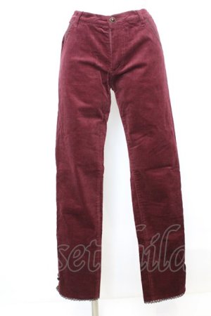 画像: axes femme / ベロアリボン使いスエード調パンツ M ワイン O-25-09-25-1061-AX-PA-OW-ZT257