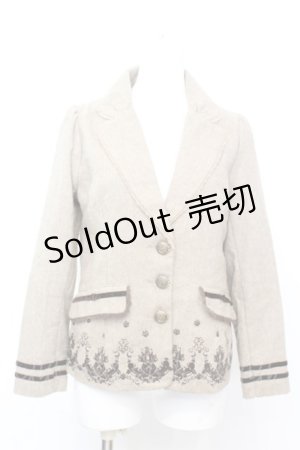 画像: axes femme / 裾フロッキーツイードジャケット M ベージュ O-25-09-25-1007-AX-JA-IG-OS