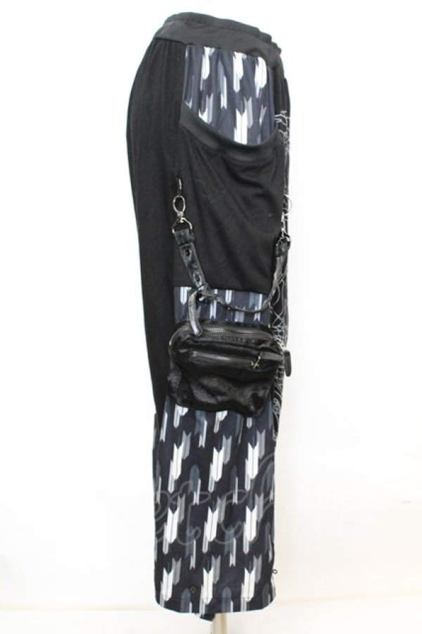 画像3: Qutie Frash / 和柄切り替えサルエルパンツ  ブラック O-25-09-25-1064-QU-PA-OW-ZT084 (3)