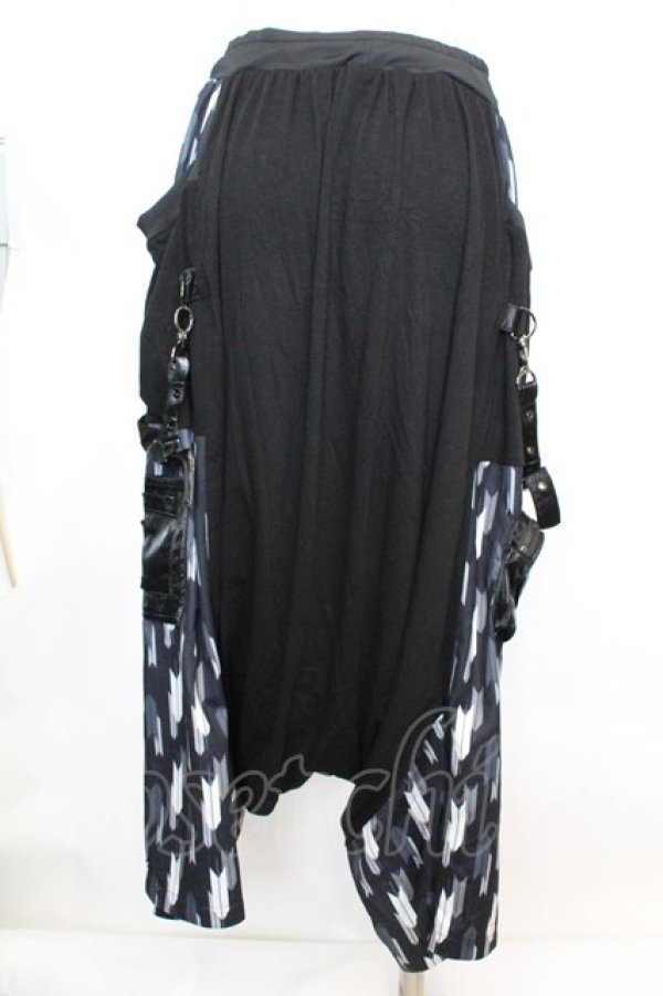 画像4: Qutie Frash / 和柄切り替えサルエルパンツ  ブラック O-25-09-25-1064-QU-PA-OW-ZT084 (4)