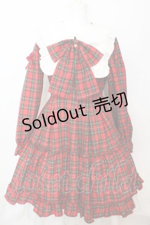 画像: Amavel / Dolly Holidayチェックティアードワンピース  アカ O-25-09-25-1066-CA-OP-IG-OS
