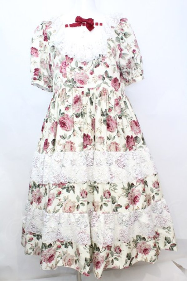 画像1: marcHenTica / シェリー・ローズガーデンワンピース  生成り O-25-09-25-1068-LO-OP-IG-ZT356 (1)