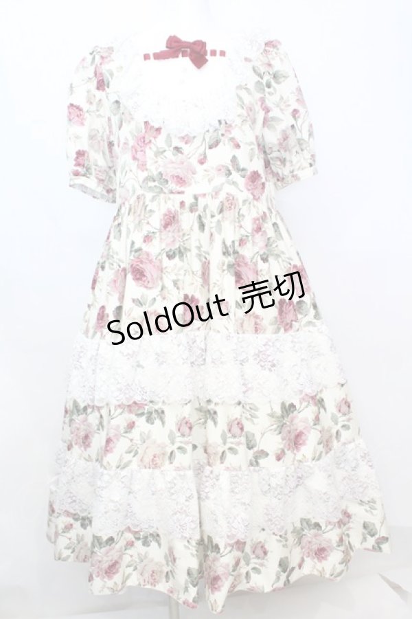 画像1: marcHenTica / シェリー・ローズガーデンワンピース  生成り O-25-09-25-1068-LO-OP-IG-ZT356 (1)