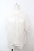 画像1: axes femme kawaii / ドットチュール半袖ブラウス  シロ O-25-09-25-1071-AX-BL-IG-ZT038 (1)