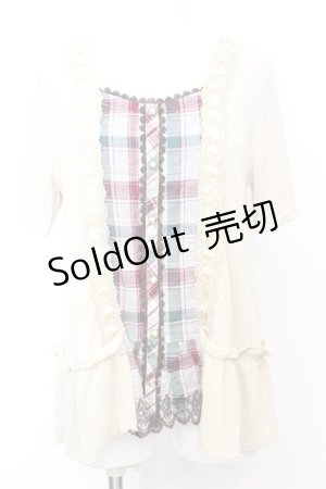 画像: axes femme / はしごレースAラインチュニック  アイボリー O-25-09-25-1009-AX-TO-IG-OS