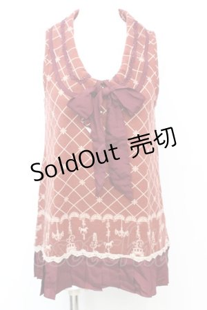 画像: axes femme / 裾プリーツアウタータンク M 朱色 O-25-09-25-1017-AX-TO-IG-OS
