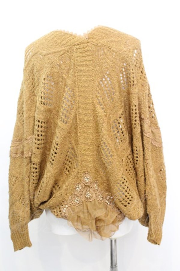 画像3: axes femme / ニットモモンガカーディガン M マスタード O-25-09-25-1018-AX-TS-IG-ZT016 (3)