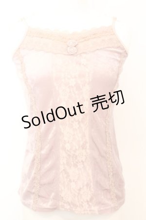 画像: axes femme / 巻き薔薇ベロアキャミソール M ピンク O-25-09-25-1019-AX-TO-IG-OS