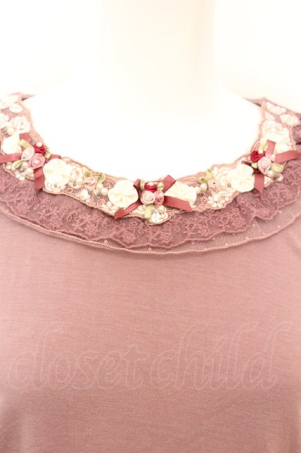 画像2: axes femme / バラレースガーデンインナー M ピンク O-25-09-25-1023-AX-TO-IG-OS (2)