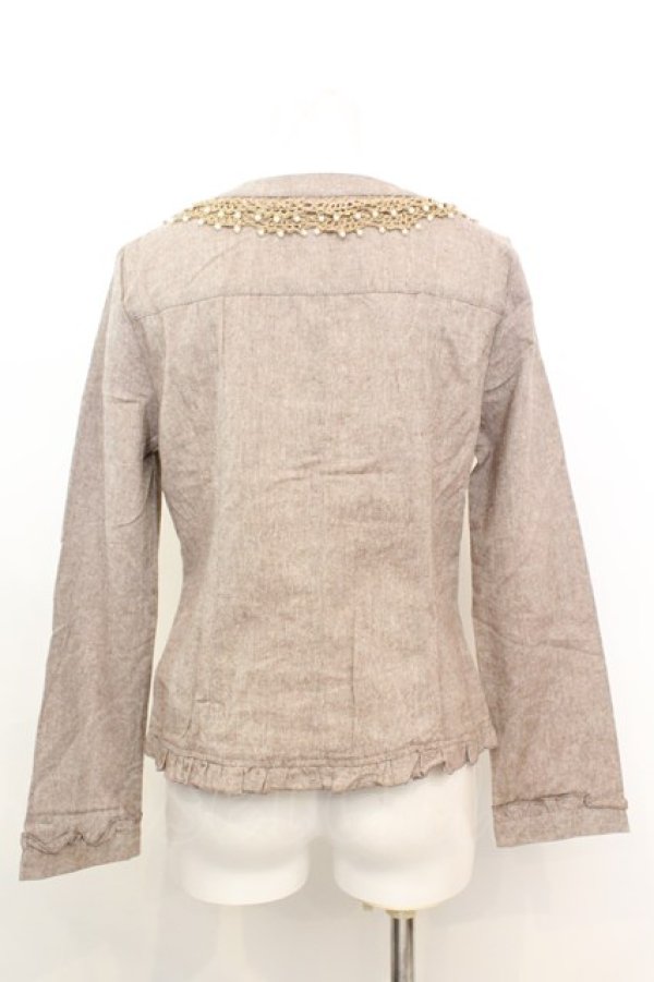 画像3: axes femme / ビーズレース配色ジップジャケット M ブラウン O-25-09-25-1026-AX-OP-IG-ZT283 (3)