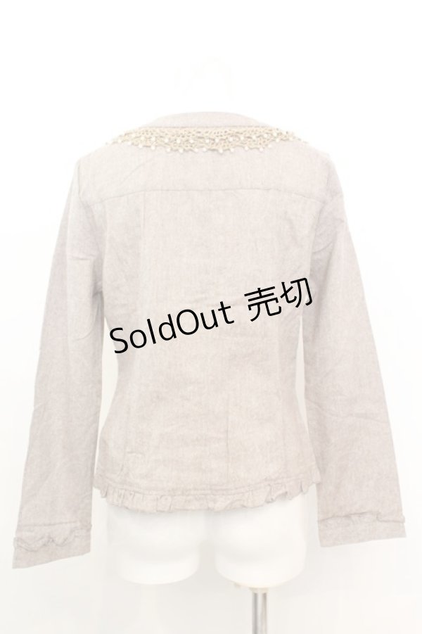 画像3: 【SALE】axes femme / ビーズレース配色ジップジャケット M ブラウン O-25-09-25-1026-AX-OP-IG-ZT283 (3)