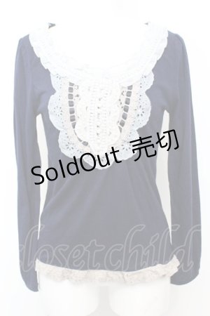 画像: axes femme / レースフリルカットソー M ネイビー O-25-09-25-1027-AX-TO-IG-OS