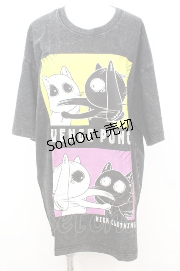 画像1: NieR Clothing / VINTAGE UNISEX BIG TEE【punch】 Tシャツ F ブラック O-25-09-25-1031-PU-TS-YM-ZT307 (1)