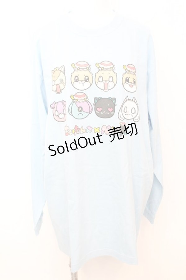 画像1: NieR Clothing / ちいたんコラボ プルオーバーカットソー XL サックス O-25-09-25-1032-PU-TO-YM-ZT307 (1)