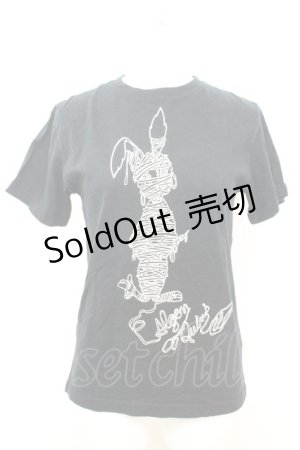 画像: ALGONQUINS / マミーラビットプリントTシャツ 1 ブラック O-25-09-25-1033-AL-TS-YM-OS