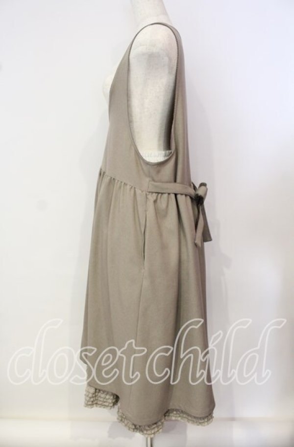 画像2: PINK HOUSE / リサイクルウーリッシュツイルジャンパースカート  ベージュ O-25-09-25-001-LO-OP-IG-ZI (2)