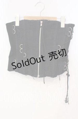 画像: STIGMATA / Dカンレースアップダメージコルセットスカート  ブラック O-25-09-25-013-GO-SK-IG-OS