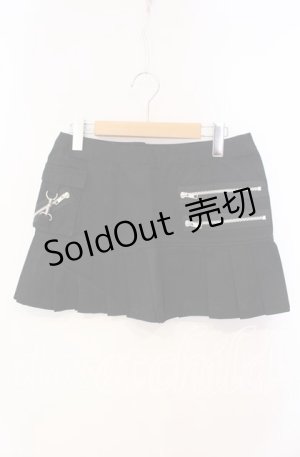 画像: SEXY DYNAMITE LONDON / ジップ配色裾プリーツスカート  ブラック O-25-09-25-014-PU-SK-IG-OS