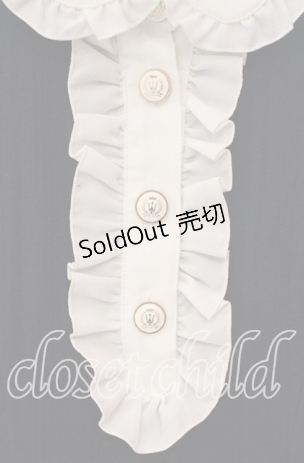 画像2: Secret Honey / フリルバイカラーロングシャツワンピース 2 ネイビー×シロ O-25-09-25-028-CA-OP-OW-OS (2)