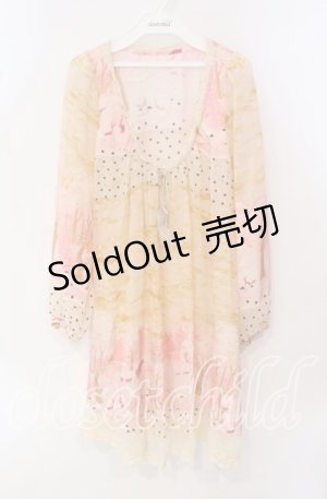 画像: 【SALE】Cherir la femme / 総柄チュニック  ピンク系 O-25-09-25-029-LO-TO-OW-ZT356